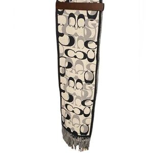 Coach Monogram Black and Cream Scarf